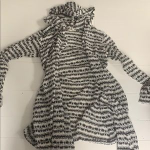 Black and White Stripe Throw-on Cardigan